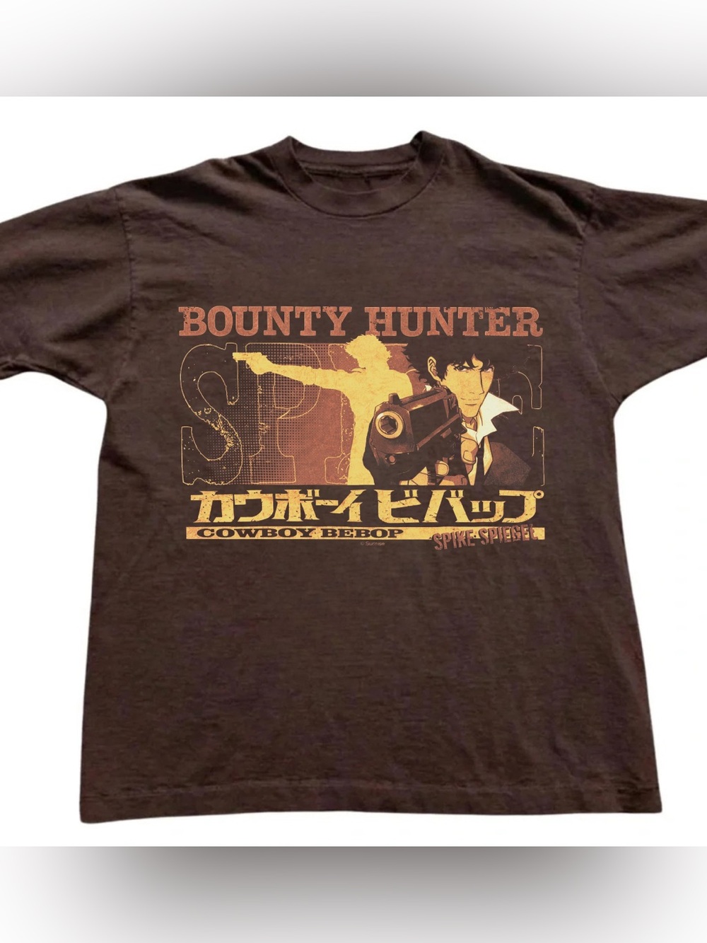 Cowboy Bebop Spike Spiegel 'Bounty Hunter' Graphic Tee - Dark Brown Western Shir